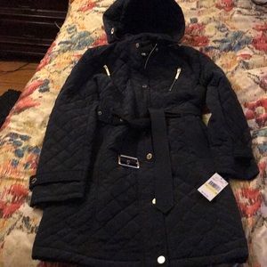Michael Kors Navy winter coat w/ hood NWT